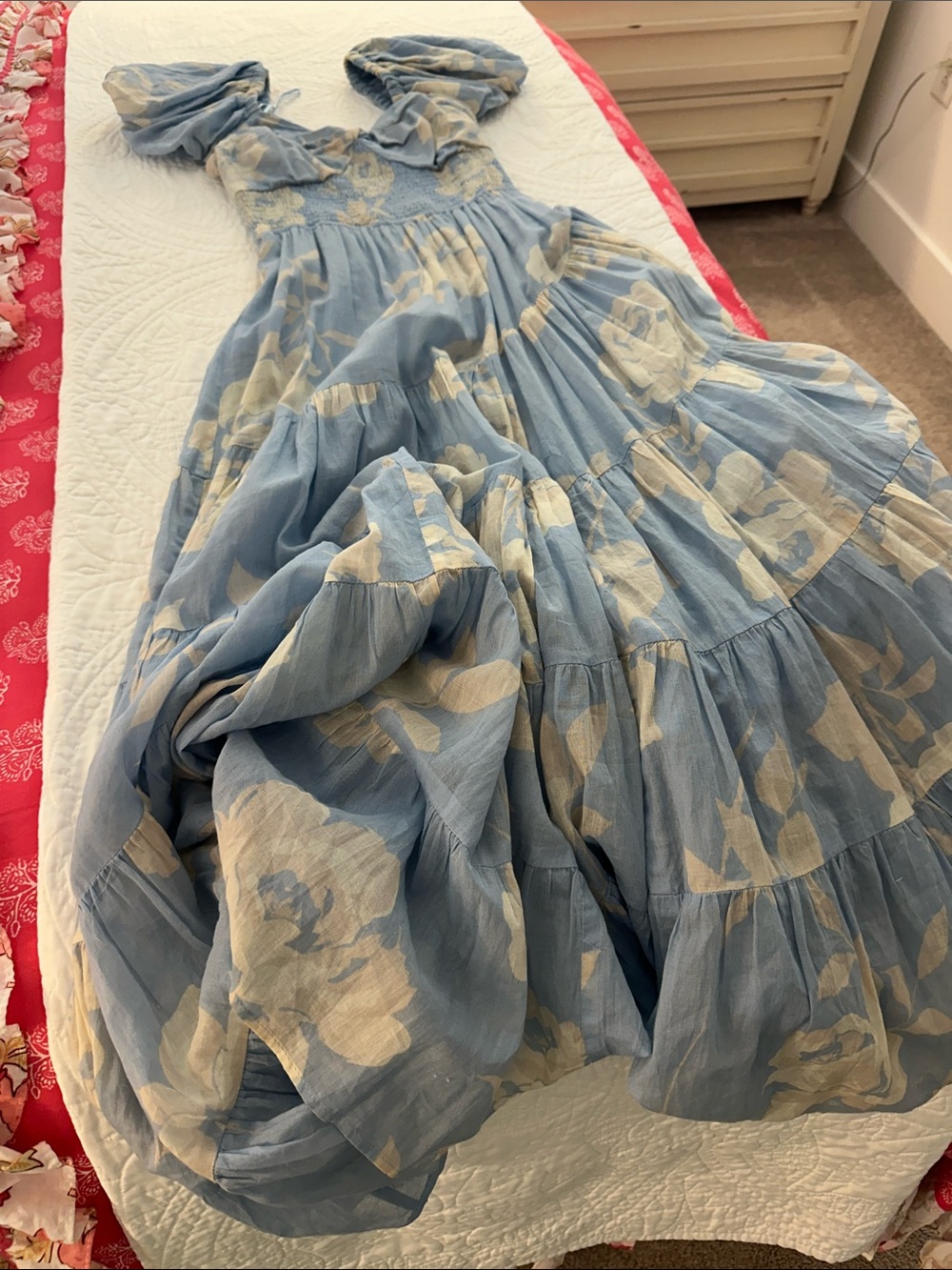 Free People Blue Floral Smocked Maxi Dress - Picture 3 of 9